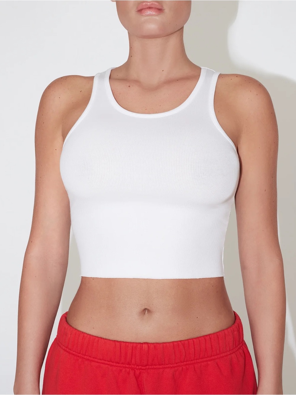 Khy Cropped Raw Hem Rib Tank